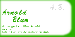arnold blum business card
